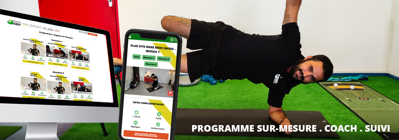 prepagolf, sur ordinateur et mobile, plateforme de preparation physique specifique golf sur-mesure